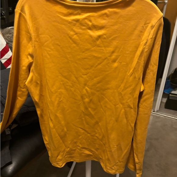 Talbots Shirt Large Women’s Gold Longsleeve NWOT Crew Neck 100% Cotton - Picture 4 of 12